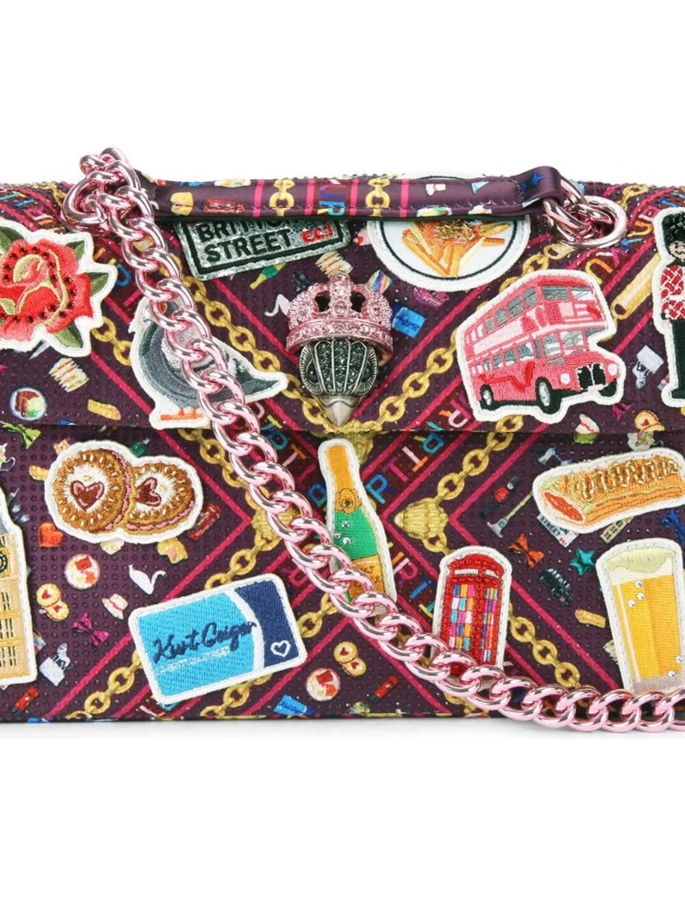 Kurt Geiger Kensington Crossbody Bag London Motif Crown Eagle Head Closure NWT - Picture 7 of 7